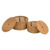 Juego 2 Cajas De Almacenamiento De Ratán Y Bambú Natural - L 31  X A 31  X H 19  Cm - Madera Clara