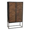 Mueble Bar Ano Metal Y Mango - L 90  X A 42  X H 160.5  Cm - Negro