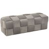 Puff Rectangular Lopez En Tejido Gris Claro L 120 Cm