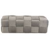 Puff Rectangular Lopez En Tejido Gris Claro L 120 Cm