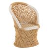 Sillón Zephir Con Respaldo De Bambú Blanco Natural L 66,5 Cm