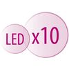 Espejo Led De Aumento X10 De Doble Cara + Iluminación Led Lanaform