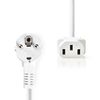 Cable De Alimentación Schuko Macho -iec-320-c13 - 2.0 M - Blanco Nedis