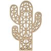 Silueta De Madera Mdf - Cactus De Origami 15 Cm