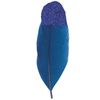 6 Plumas Azul Oscuro Con Brillo