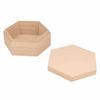 Conjunto De 3 Cajas Hexagonales En Madera 13 Cm.