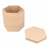 Conjunto De 3 Cajas Hexagonales En Madera 13 Cm.