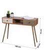 Consola Baobab 2 Cajones Medida : 100x29x75 Cm Madera Y Blanco