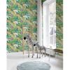 Papel De Pared Good Vibes Jungle Animals Verde Y Negro Noordwand