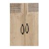 Armario 3 Puertas Y 4 Cajones Madera De Mango - L 80  X A 46  X H 187  Cm - Madera Clara