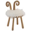 Sillón Oreja De Oveja Madera Natural Y Blanco D 36 Cm