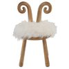 Sillón Oreja De Oveja Madera Natural Y Blanco D 36 Cm