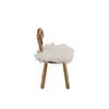 Sillón Oreja De Oveja Madera Natural Y Blanco D 36 Cm