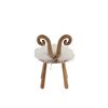 Sillón Oreja De Oveja Madera Natural Y Blanco D 36 Cm