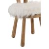 Sillón Oreja De Oveja Madera Natural Y Blanco D 36 Cm