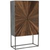 Sanil Mueble Bar De 2 Puertas En Madera Maciza Oscura L 90 Cm