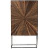 Sanil Mueble Bar De 2 Puertas En Madera Maciza Oscura L 90 Cm