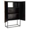 Sanil Mueble Bar De 2 Puertas En Madera Maciza Oscura L 90 Cm