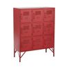 Armario 9 Puertas En Metal Rojo - L86cm - L 86  X A 42  X H 113.7  Cm