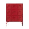 Armario 9 Puertas En Metal Rojo - L86cm - L 86  X A 42  X H 113.7  Cm