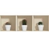 Pegatina De 3d Cactus En Bote Blanco - Adhesivo De Pared - Revestimiento Sticker Mural Decorativo - 30x90cm