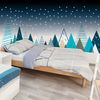 Vinilo Montaña Tipika + 100 Estrellas Fosforescentes - Adhesivo De Pared - Revestimiento Sticker Mural Decorativo - 100x170cm