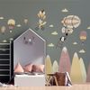 Vinilo Montañas Escandinavas Animales En El Cielo - Adhesivo De Pared - Revestimiento Sticker Mural Decorativo - 80x120cm