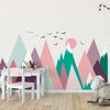 Vinilo Niño Escandinavo De Montaña Anielka - Adhesivo De Pared - Revestimiento Sticker Mural Decorativo - 70x105cm