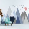 Vinilo Niño Escandinavo De Montaña Stanka - Adhesivo De Pared - Revestimiento Sticker Mural Decorativo - 110x165cm