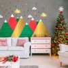 Pegatinas De Montañas Navideñas Escandinavas - Adhesivo De Pared - Revestimiento Sticker Mural Decorativo - 120x180cm