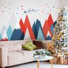 De Renos De Montañas Escandinavas Y Papá Noel - Adhesivo De Pared - Revestimiento Sticker Mural Decorativo - 50x75cm