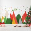 Vinilo Fiesta De Navidad Montañas Escandinavas - Adhesivo De Pared - Revestimiento Sticker Mural Decorativo - 110x165cm