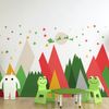 Vinilo Fiesta De Navidad Montañas Escandinavas - Adhesivo De Pared - Revestimiento Sticker Mural Decorativo - 60x90cm