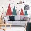 Vinilos Montañas Escandinavas Navidad Nevado - Adhesivo De Pared - Revestimiento Sticker Mural Decorativo - 50x75cm