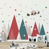 Vinilos Montañas Escandinavas Navidad Nevado - Adhesivo De Pared - Revestimiento Sticker Mural Decorativo - 80x120cm