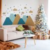 Pegatinas Montañas Navideñas - Adhesivo De Pared - Revestimiento Sticker Mural Decorativo - 120x180cm