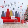 Pegatinas De Papá Noel En Las Montañas Escandinavas - Adhesivo De Pared - Revestimiento Sticker Mural Decorativo - 120x180cm