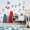 Pegatinas De Papá Noel En Las Montañas Escandinavas - Adhesivo De Pared - Revestimiento Sticker Mural Decorativo - 120x180cm