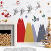 Pegatinas De Papá Noel En Las Montañas Escandinavas - Adhesivo De Pared - Revestimiento Sticker Mural Decorativo - 80x120cm