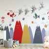 Pegatinas De Papá Noel En Las Montañas Escandinavas - Adhesivo De Pared - Revestimiento Sticker Mural Decorativo - 90x135cm