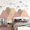 Vinilo Niño Escandinavo De Montaña Priska - Adhesivo De Pared - Revestimiento Sticker Mural Decorativo - 90x135cm