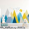 Vinilo Niño Escandinavo De Montaña Betika - Adhesivo De Pared - Revestimiento Sticker Mural Decorativo - 40x60cm