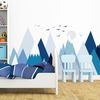 Vinilo Niño Escandinavo De Montaña Suka - Adhesivo De Pared - Revestimiento Sticker Mural Decorativo - 120x180cm