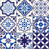 9 Vinilos Baldosas De Cemento Azulejos Fiorenzo - Adhesivo Pared - Sticker Revestimiento - 45x45cm-9stickers15x15cm