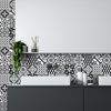 24 Vinilos Baldosas De Cemento Azulejos Blacos - Adhesivo Pared - Sticker Revestimiento - 80x120cm-24stickers20x20cm