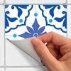 9 Vinilos Baldosas De Cemento Azulejos Juan Pablo - Adhesivo Pared - Sticker Revestimiento - 45x45cm-9stickers15x15cm