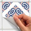 9 Vinilos Baldosas De Cemento Azulejos Riffo - Adhesivo Pared - Sticker Revestimiento - 45x45cm-9stickers15x15cm