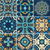 9 Vinilos Baldosas De Cemento Azulejos Dizier - Adhesivo Pared - Sticker Revestimiento - 120x120cm-9stickers40x40cm