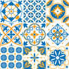 9 Vinilos Baldosas De Cemento Azulejos Sidonio - Adhesivo Pared - Sticker Revestimiento - 60x60cm-9stickers20x20cm