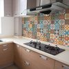 9 Vinilos Baldosas De Cemento Azulejos Brenno - Adhesivo Pared - Sticker Revestimiento - 120x120cm-9stickers40x40cm